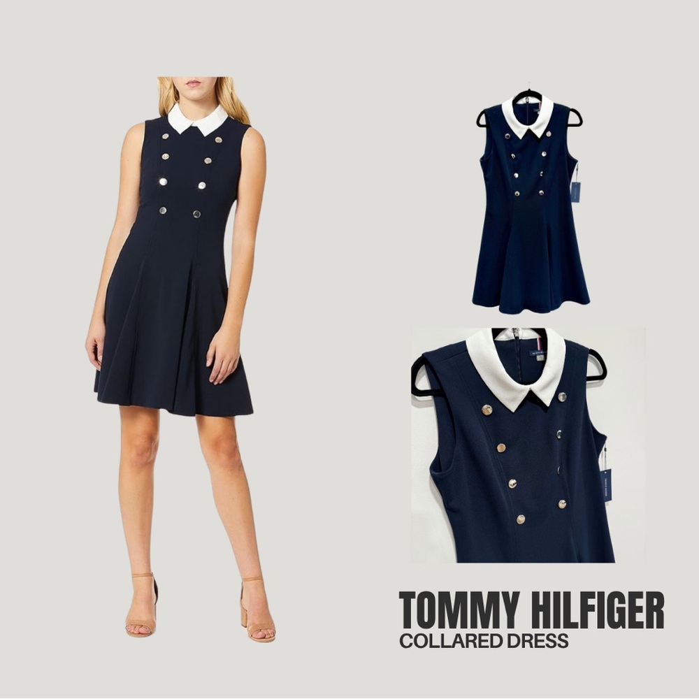 Tommy Hilfiger Navy Dress with White Collar